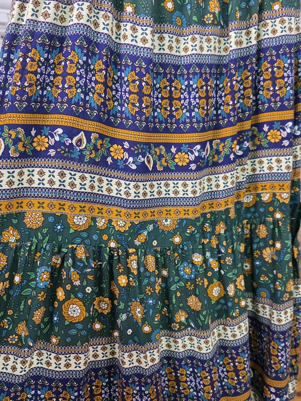 Floral Tiered Sundress in Teal and Navy - Picture 5 of 8